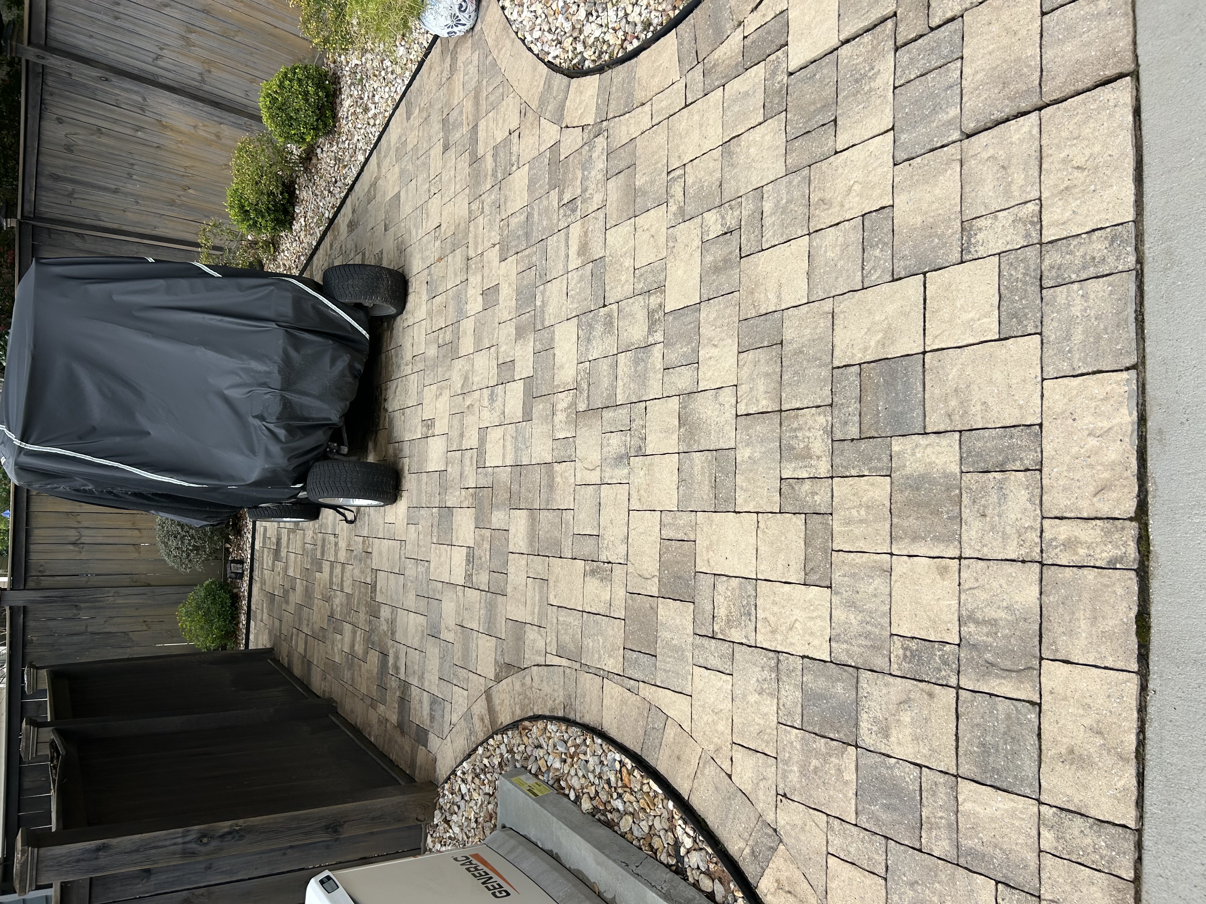 After paver cleaning on restored pavers in Pensacola