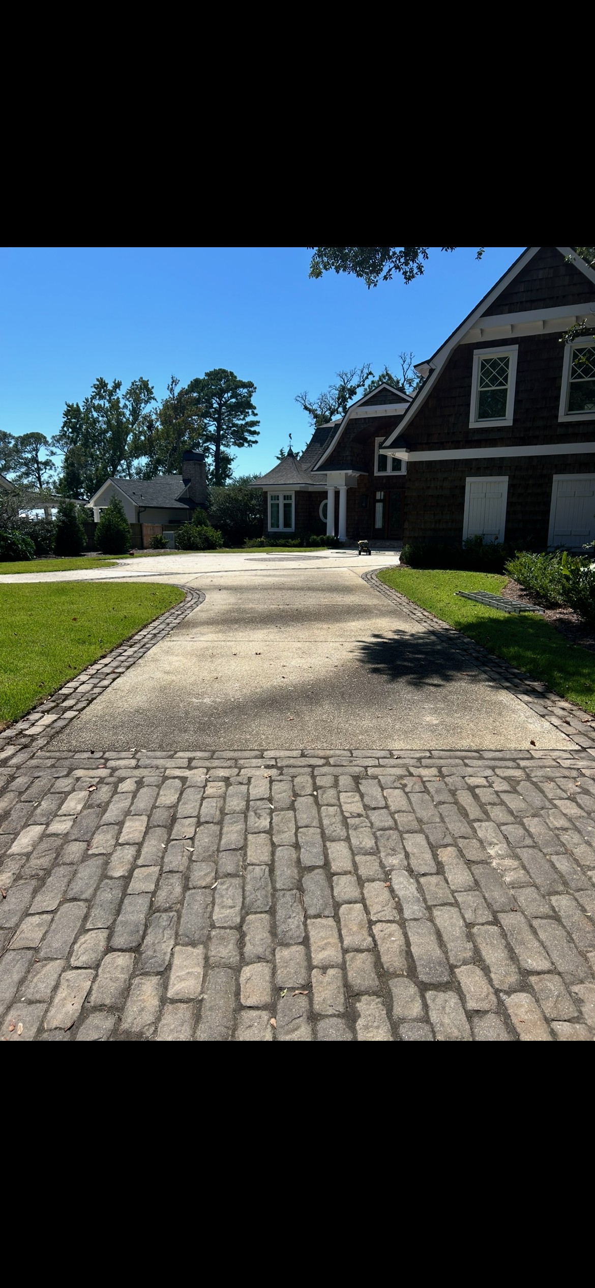 After exterior cleaning of a driveway in Gulf Breeze