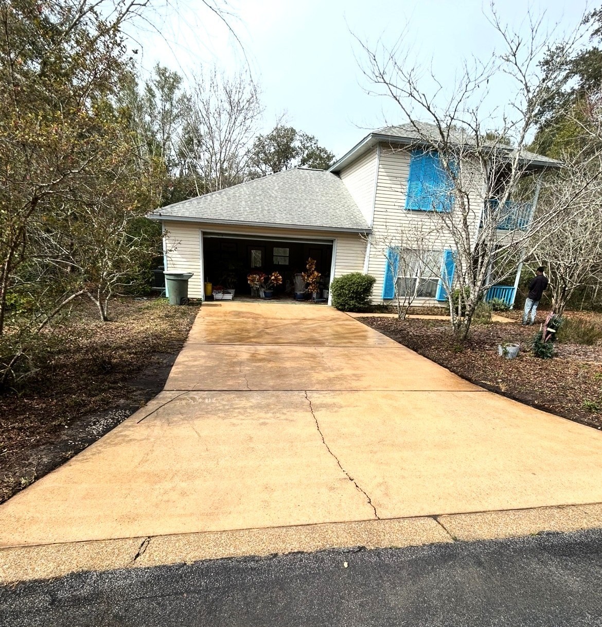 Clean driveway after pressure washing in Pensacola