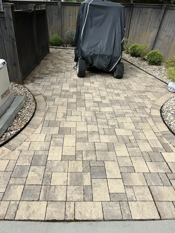 After paver cleaning on restored pavers in Pensacola