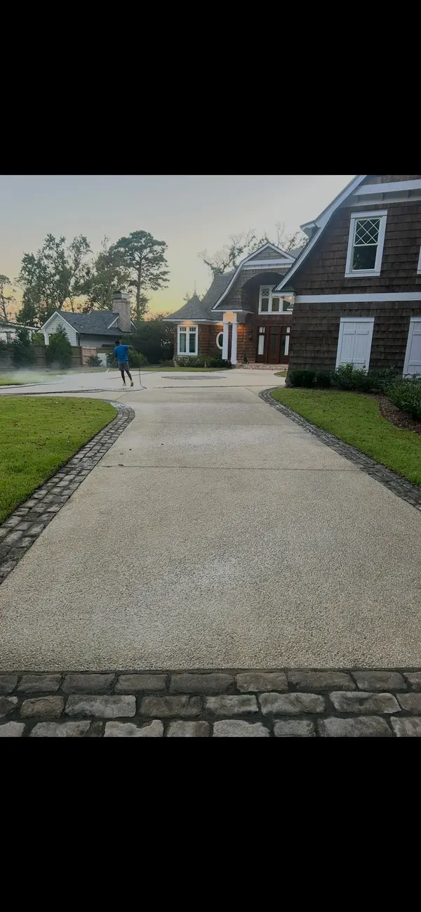 After exterior cleaning of a driveway in Gulf Breeze